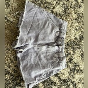 Lavender Jean shorts.
